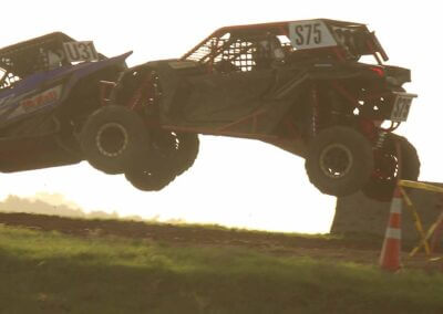 UTVs at the jump